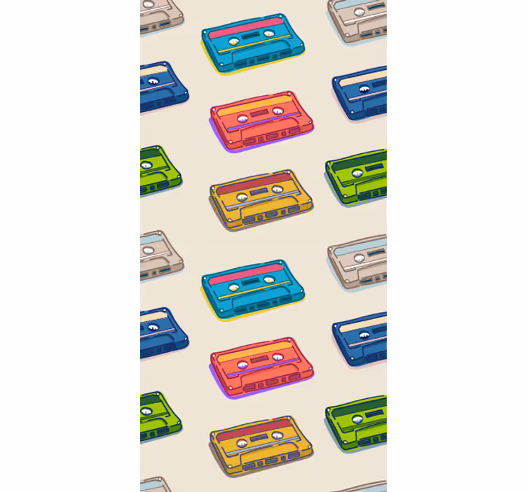 Retro kasetler sanat duvar kağıdı - TenStickers