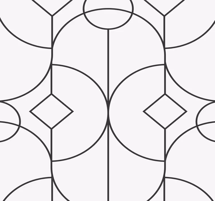 Gri çizgisel sanat eseri geometrik duvar kağıdı - TenStickers