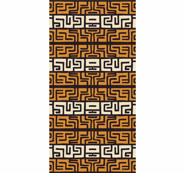 Afrika tarzı kahverengi desen soyut duvar kağıdı - TenStickers