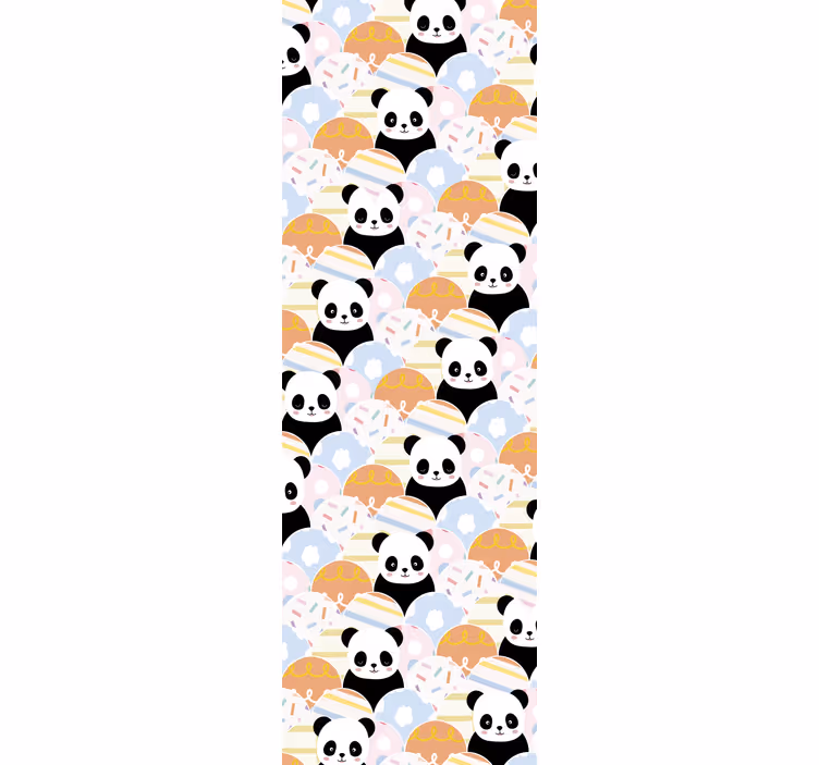 Patchwork hayvan panda tasarım duvar kağıdı - TenStickers