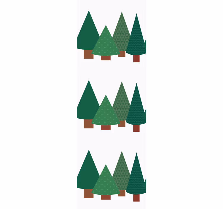 Patchwork ağaç deseni noel duvar kağıdı - TenStickers