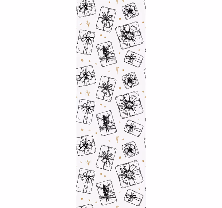 Hediye fiyonk desenleri Noel duvar kağıdı - TenStickers