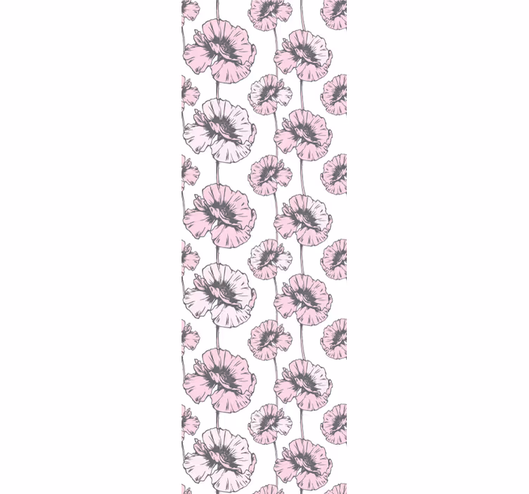 Pembe basit desen çiçek desenli duvar kağıdı - TenStickers