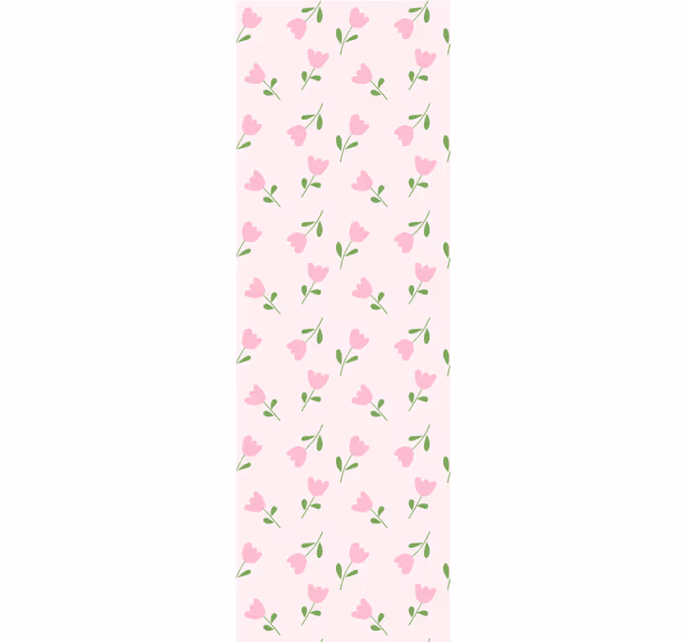 Pastel pembe sevimli çiçek desenli duvar kağıdı - TenStickers