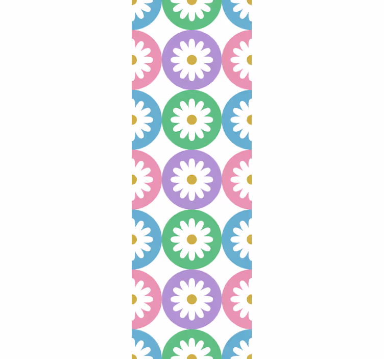Papatya desenli daireler mutfak duvar kağıdı - TenStickers
