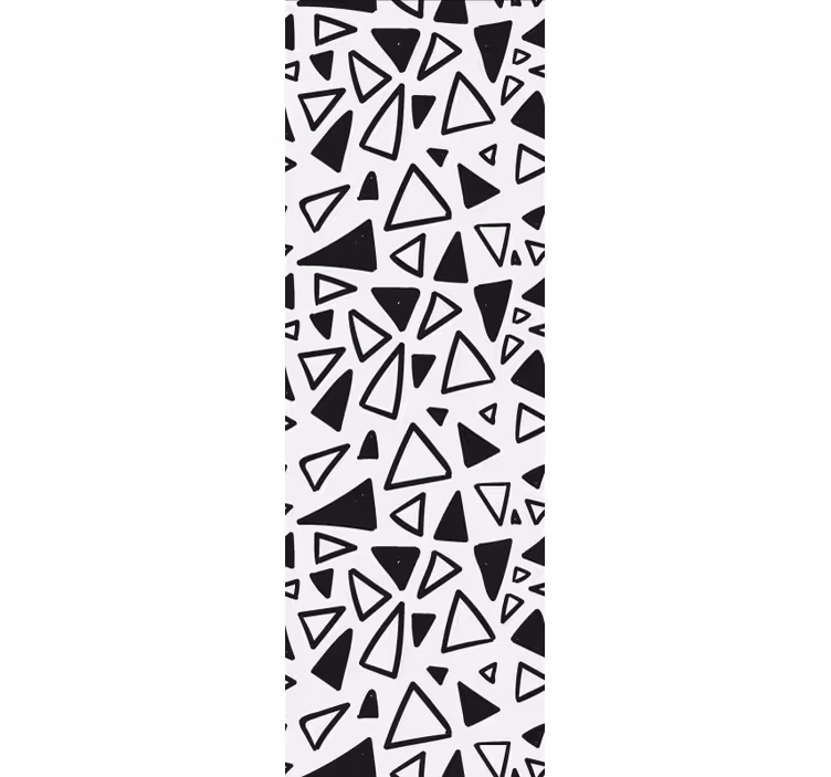 Geometrik siyah beyaz üçgen duvar kağıdı - TenStickers