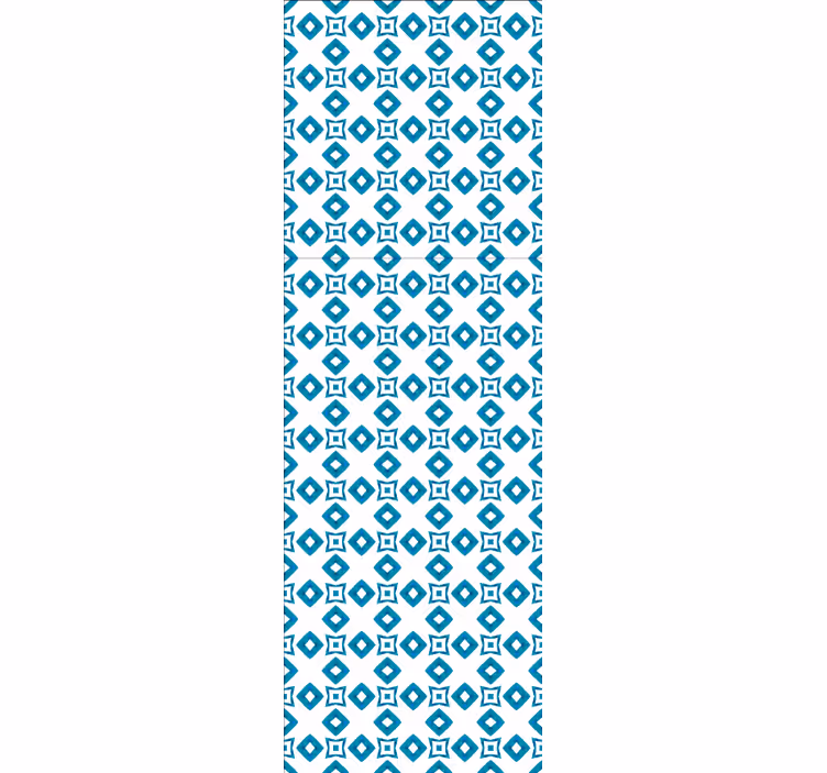 Geometrik mavi elmas tasarım kare duvar kağıdı - TenStickers