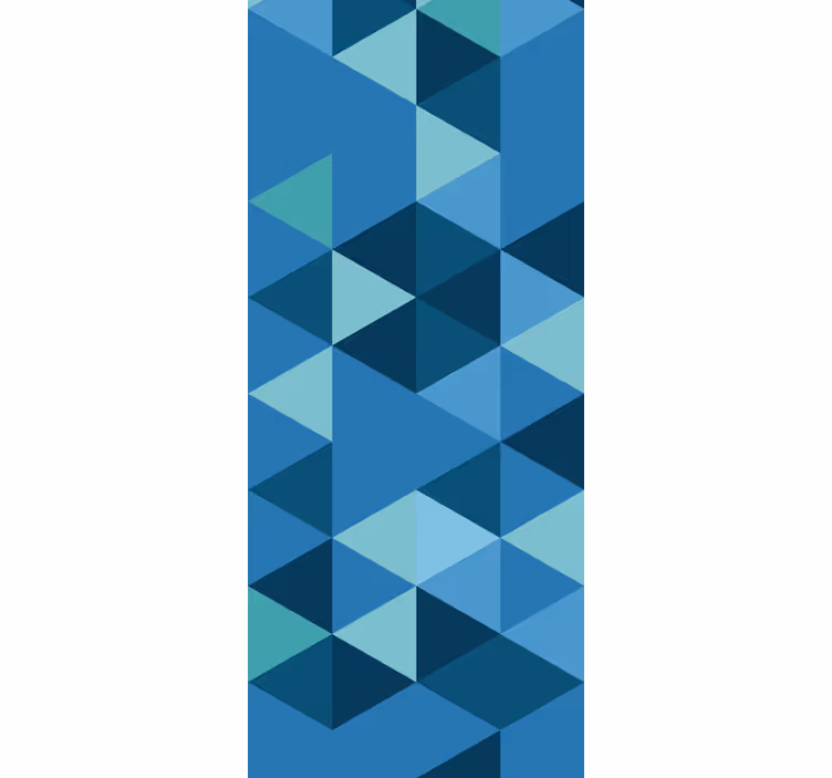 Geometrik kareler mavi kare duvar kağıdı - TenStickers