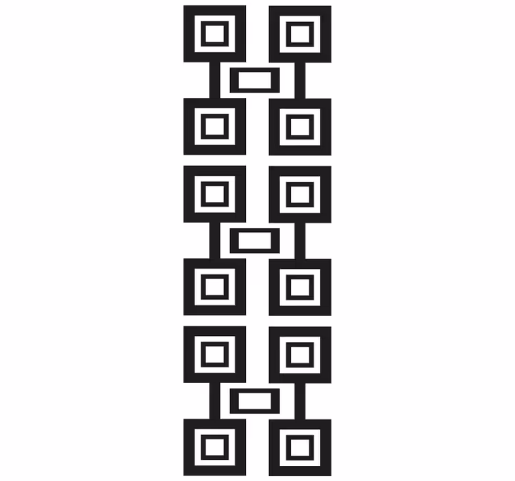 Siyah beyaz kare düzenlemesi geometrik duvar kağıdı - TenStickers