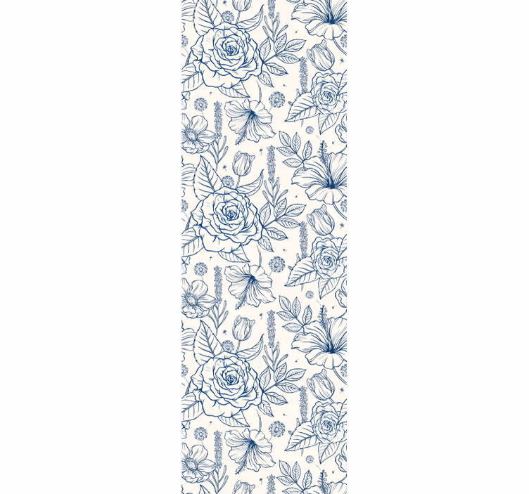 Delft mavi çiçek duvar kağıdı - TenStickers