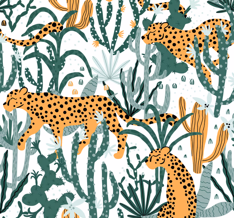 Ormanın içindeki leopar leopar duvar kağıdı - TenStickers