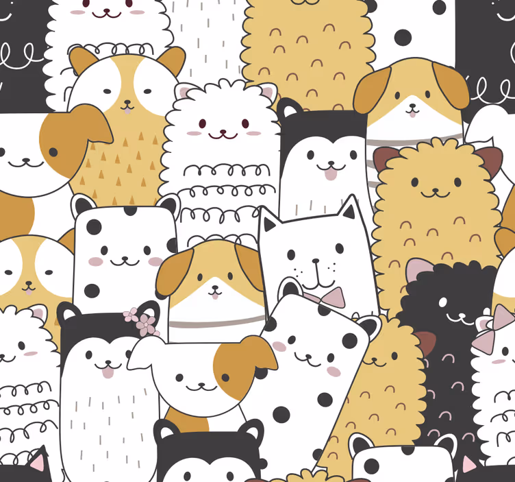 Küçük Köpek Deseni çocuk odası duvar kağıdı - TenStickers