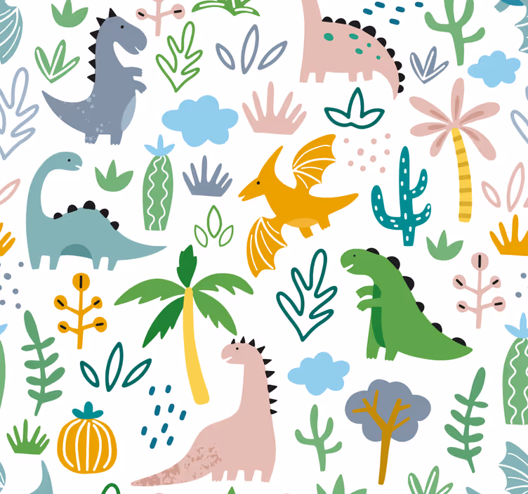 Scandinavian Jurassic desen Türkçe olarak çevrildi. dinozorlar de - TenStickers