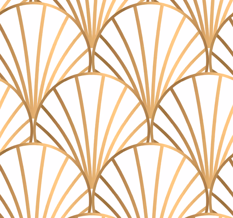 Art deco beyaz ve altın ana yatak odası duvar kağıdı - TenStickers