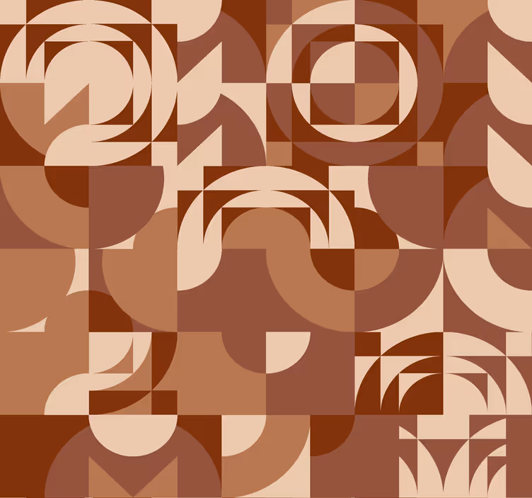 Soyut geometrik tasarım Terracotta duvar kağıdı - TenStickers