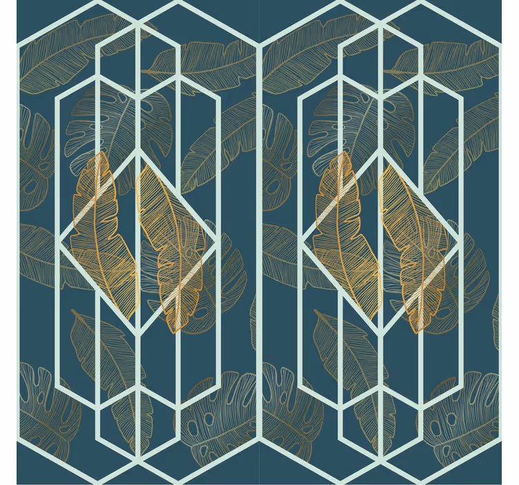 Tropikal tasarım geometrik duvar kağıdı - TenStickers