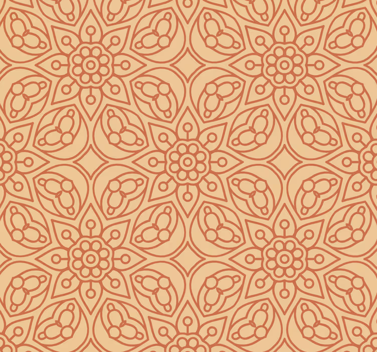 Vintage mandala elemanları çiçekli duvar kağıdı - TenStickers