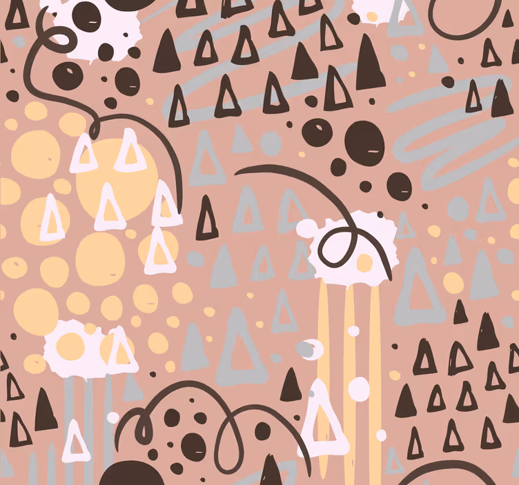 Geometrik eğlenceli şekiller çocuk odası duvar kağıdı - TenStickers