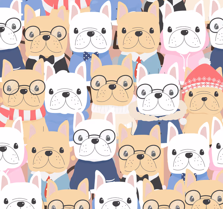 çok renkli köpekler hayvan duvar kağıdı - TenStickers