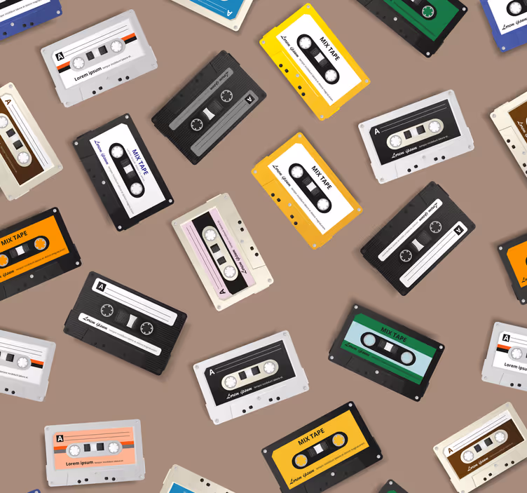 Retro bantlar klasik duvar kağıdı - TenStickers