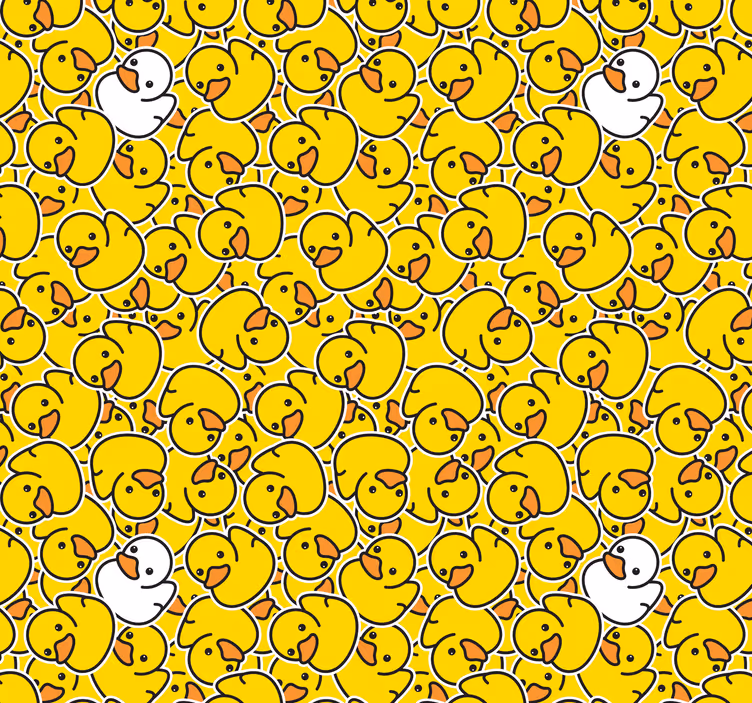 Farklı sevimli beyaz ördek modern duvar kağıdı - TenStickers