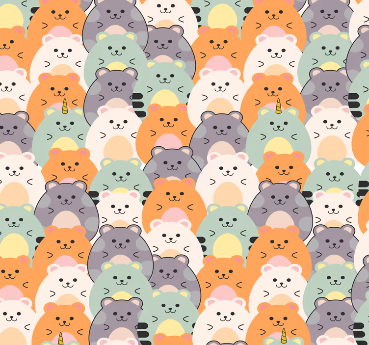 Modern duvar kağıdı yiyen çok renkli hamster - TenStickers