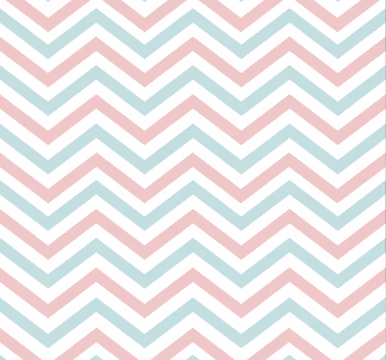 Zigzag pastel renkler oturma odası duvar kağıdı - TenStickers