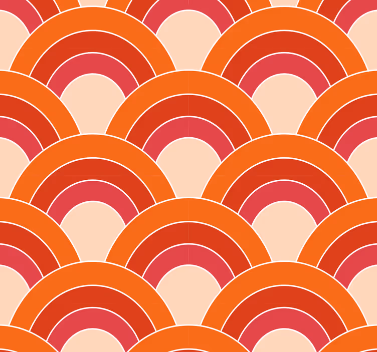 Geometrik yaprakları harika desen sanat duvar kağıdı - TenStickers