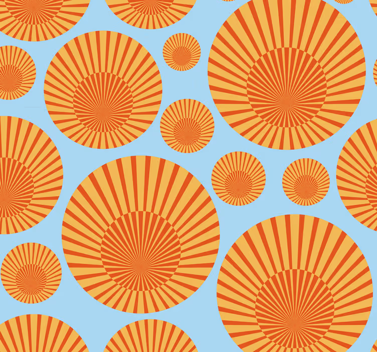 70'in güneşli geometrik şekli duvar kağıdı - TenStickers