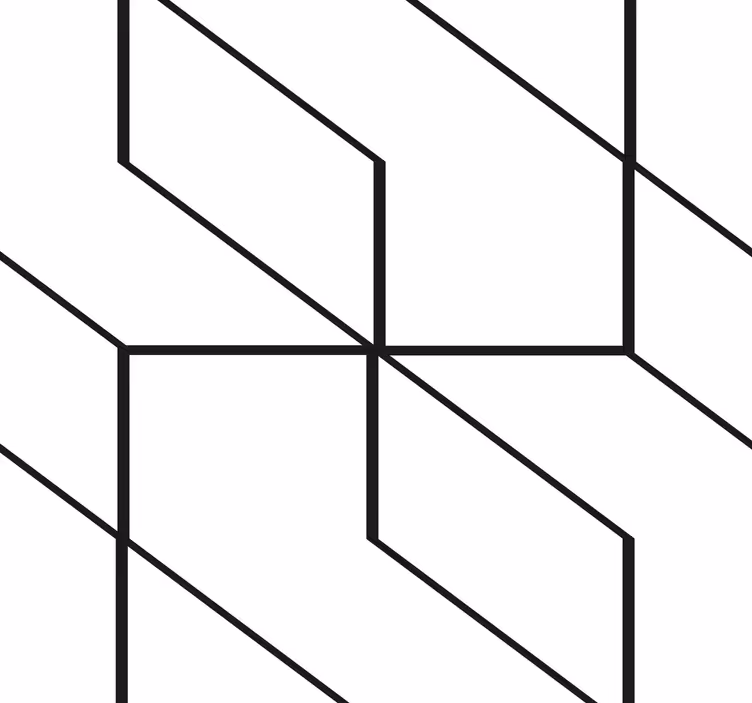 Geometrik altıgen çizgi desenleri duvar kağıdı - TenStickers