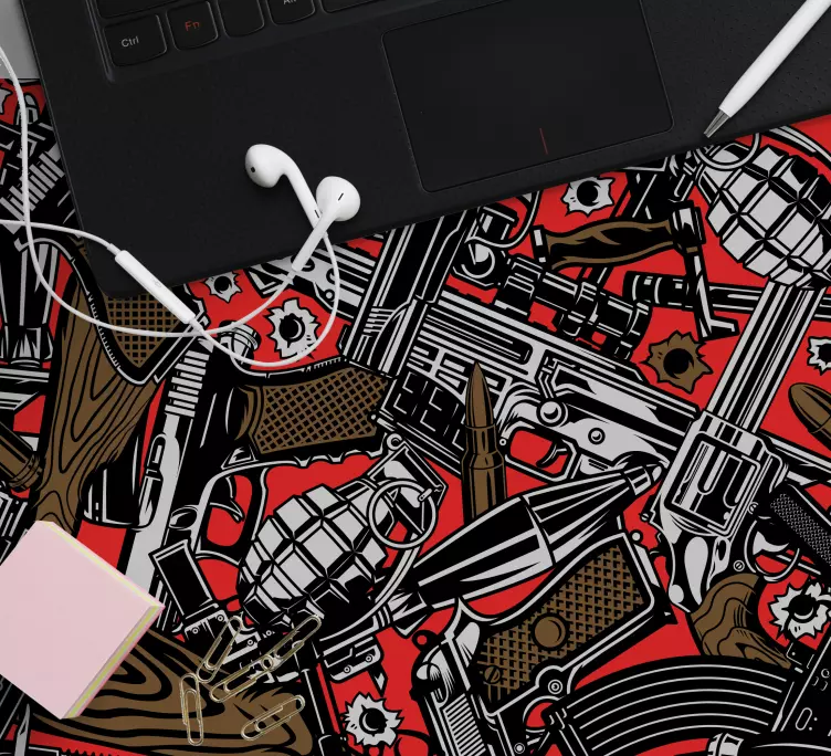 Badass silahları ve el bombaları oyun mouse pad'i - TenStickers