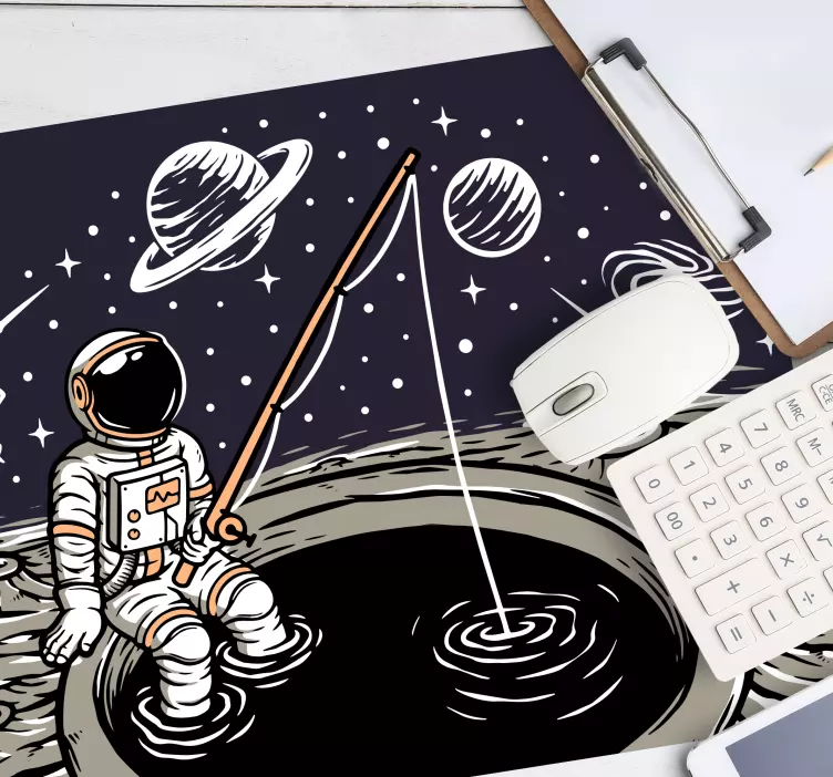 Balıkçılık astronot tasarımı orijinal mouse pad - TenStickers