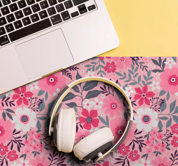 çiçekli pembe motif desenler mouse pad - TenStickers