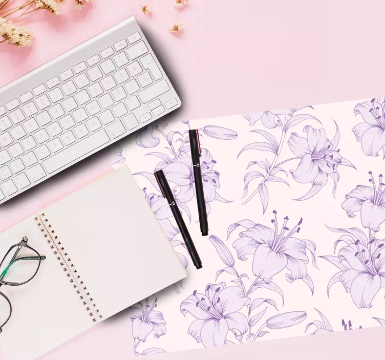 çiçek motifli arka plan desenler mouse pad - TenStickers