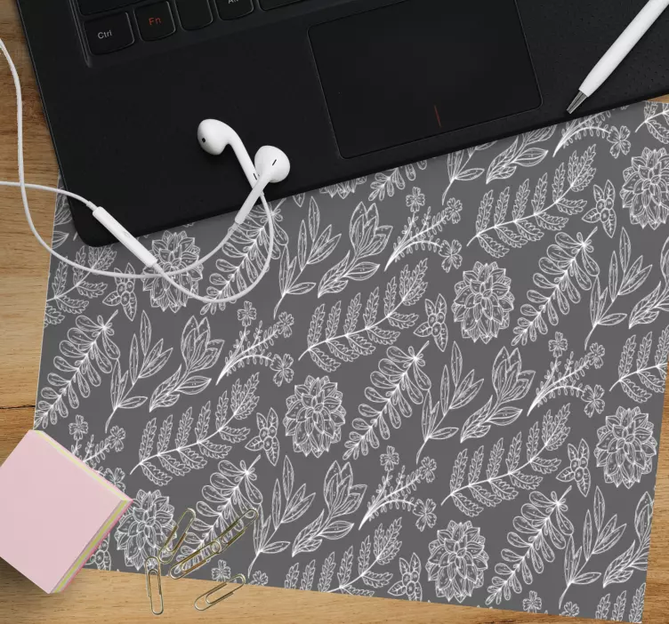 çiçek yaprak motifi desenler mouse pad - TenStickers