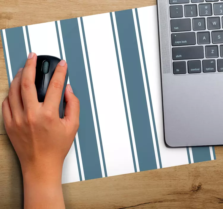 çizgili mavi ve beyaz motif desenler mouse pad - TenStickers