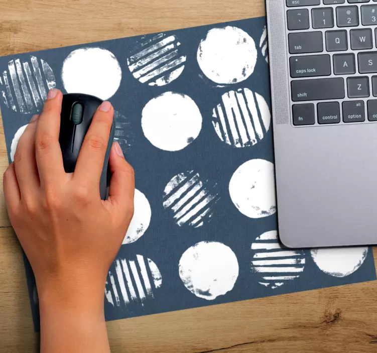 Daire beyaz leke İskandinav tasarımı fare altlığı - TenStickers
