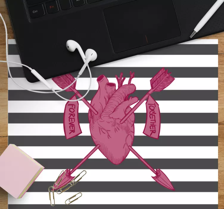 El çizimi modern kalp illüstrasyon fare altlığı - TenStickers