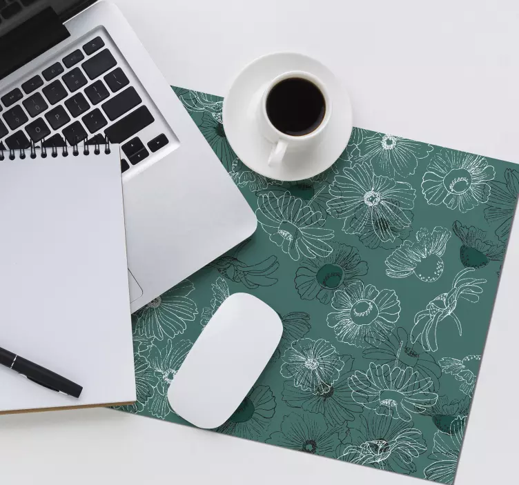 El çizmek çiçekler çiçek mouse pad - TenStickers