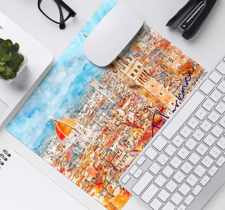 Floransa şehir manzarası mouse pad - TenStickers