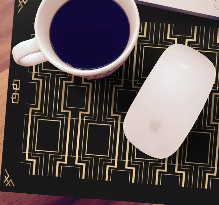 Geometrik altın çizgiler desenler mouse pad - TenStickers