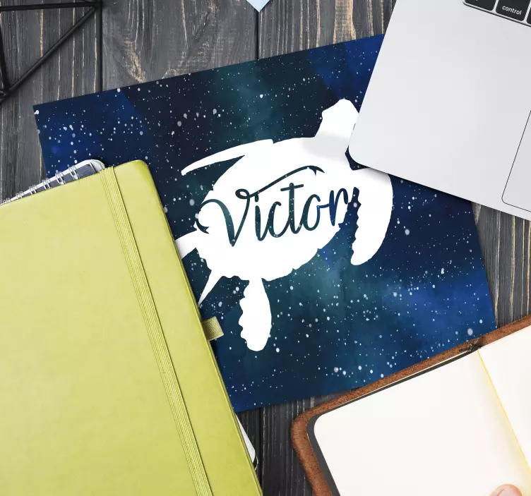 Gökada desen ve adı mouse pad ile kaplumbağa - TenStickers