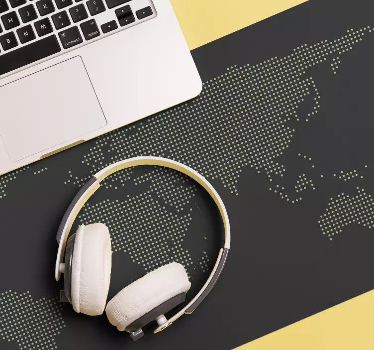 Gri piksel dünya haritası mouse pad - TenStickers