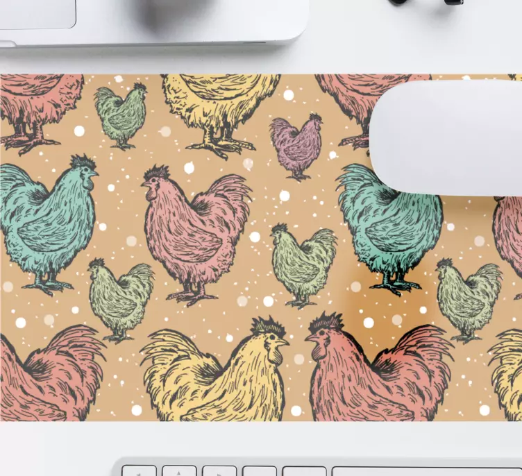 Horozlar renkli tavuk daha fazla fare altlığı - TenStickers