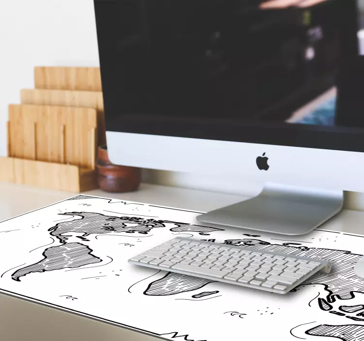 Kabartma dünya haritası dünya haritası mouse pad - TenStickers