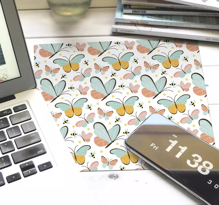 Kelebekler ve arılar kelebek mousepad - TenStickers