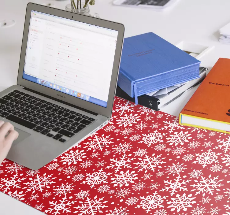 Kırmızı kar taneleri noel mousepad - TenStickers