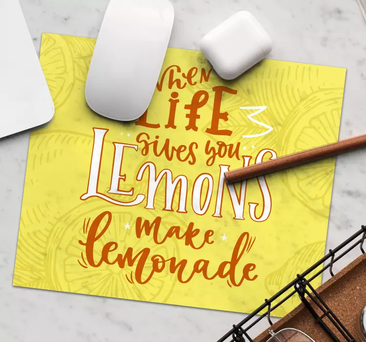 Limonata hayat sloganı ifadeler mouse pad - TenStickers