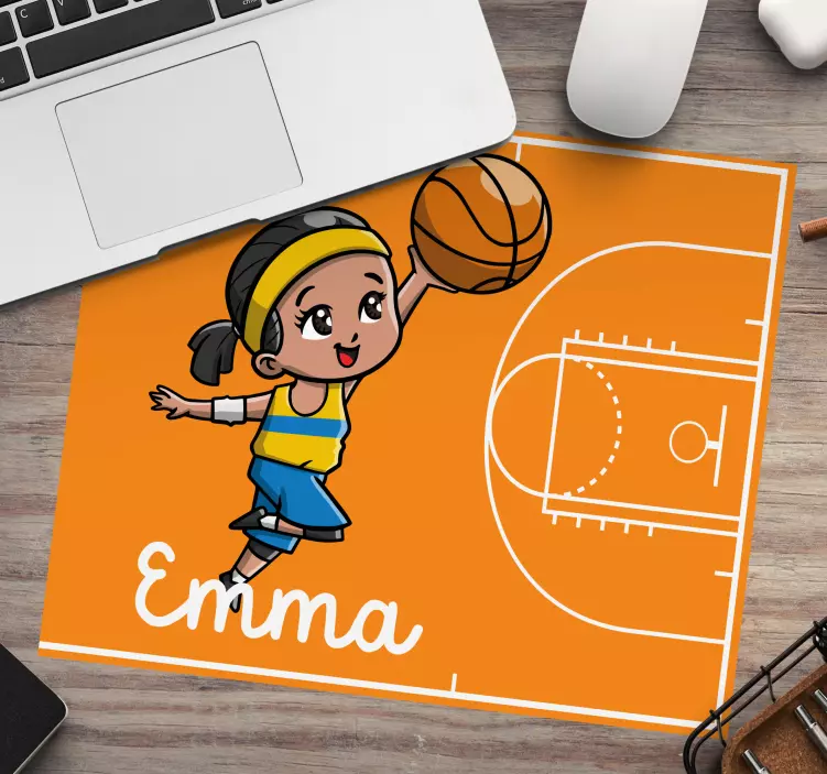 Neşeli basketbol oyuncusu isimle mouse pad - TenStickers