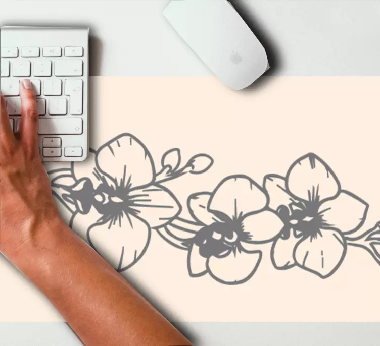 Orkide doğa çizgi sanatı daha fazla fare altlığı - TenStickers